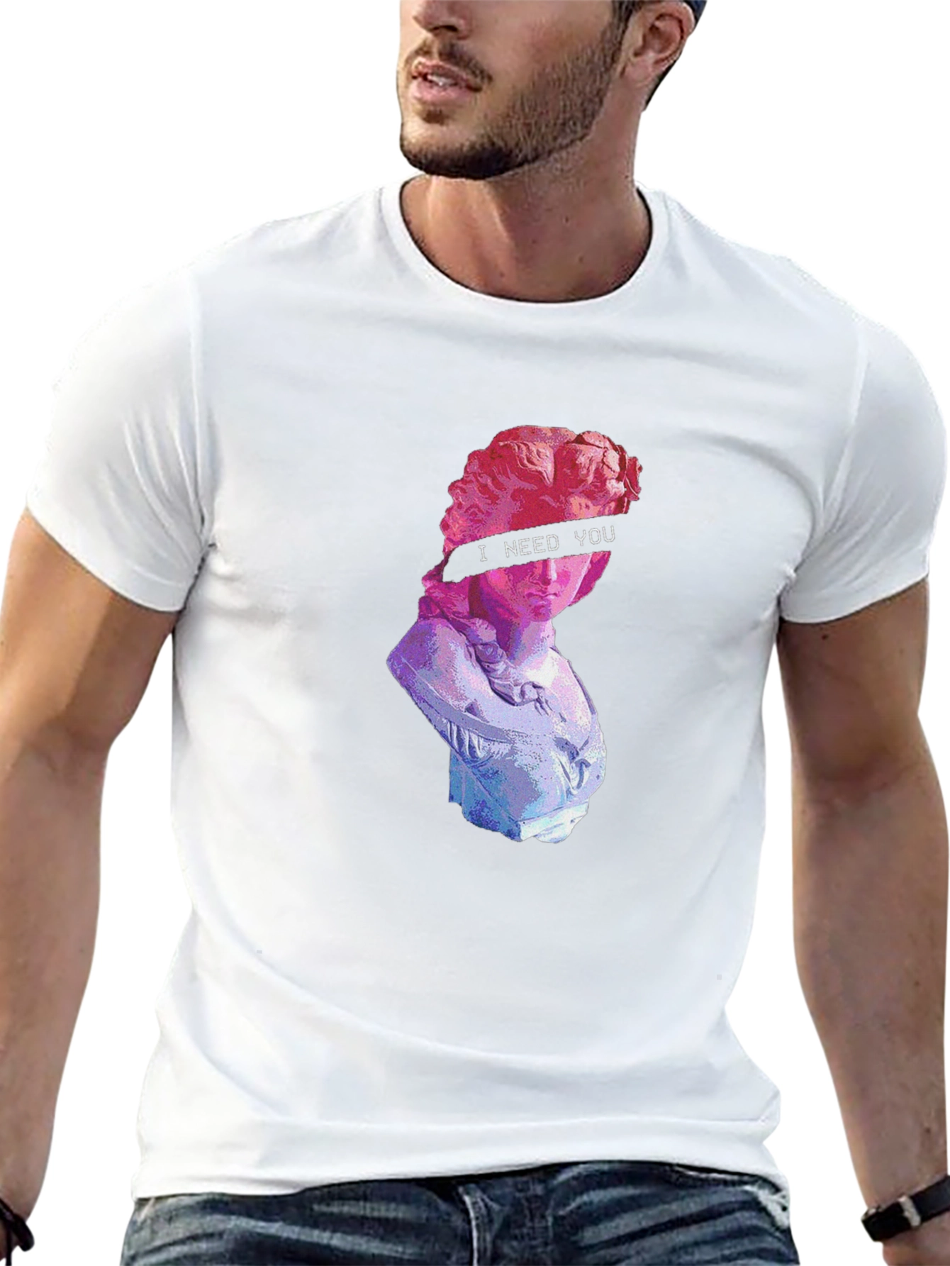 Vaporwave Statue Graphic T-Shirt