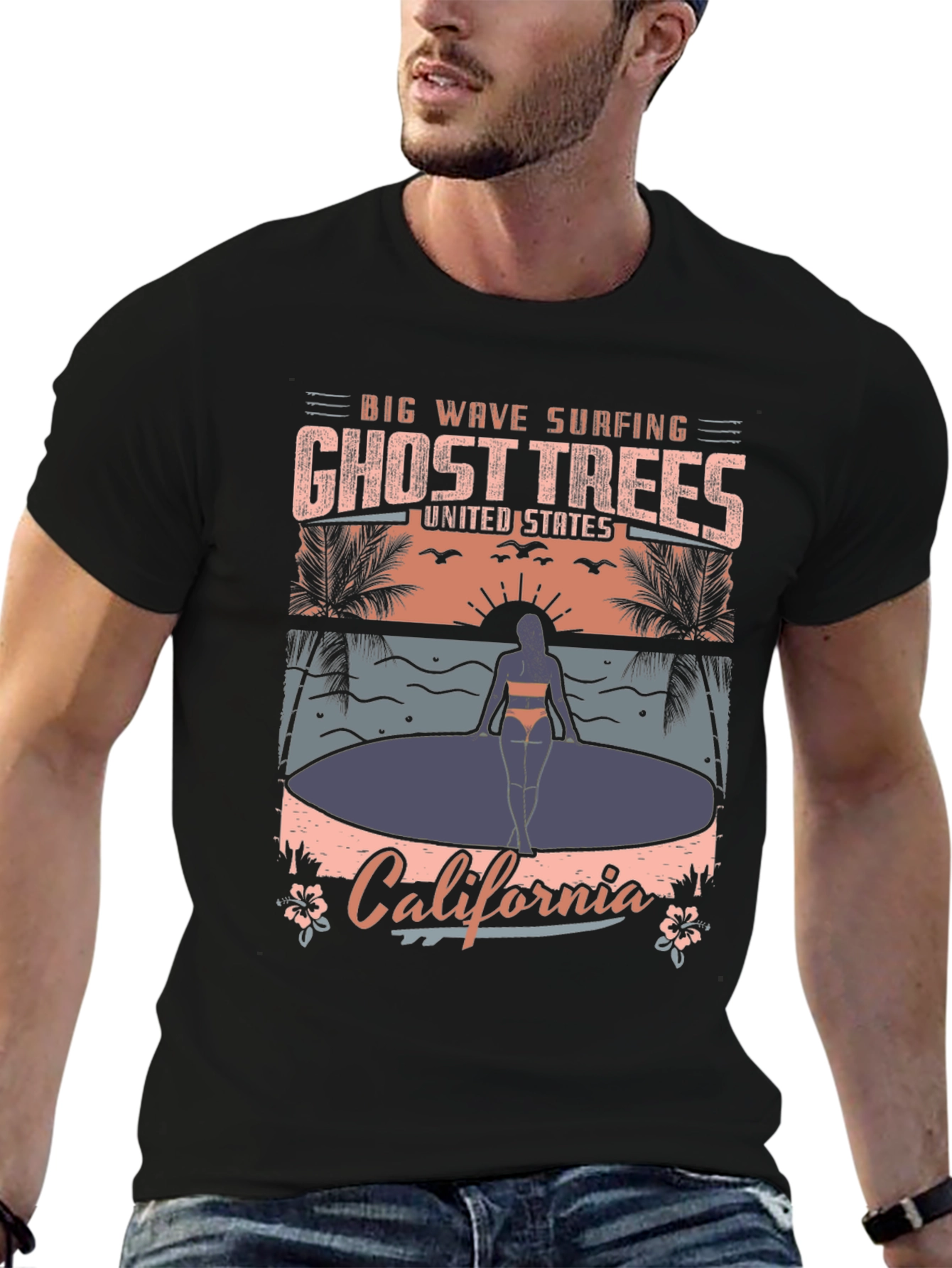 Ghost Trees California T-Shirt - Big Wave Surfing Tee