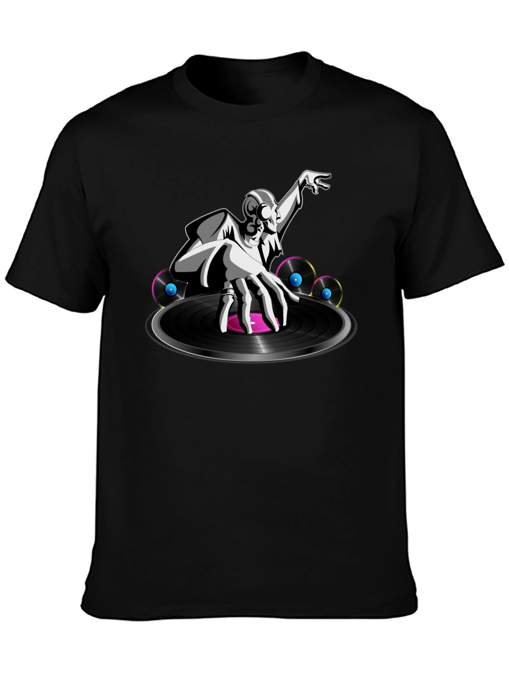 DJ Turntable Graphic Tee - Cool Black T-Shirt