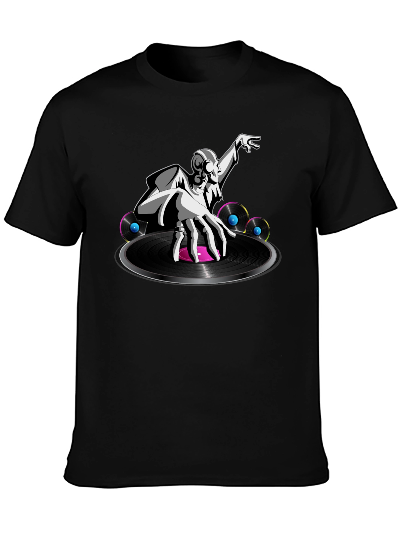 DJ Turntable Graphic Tee - Cool Black T-Shirt