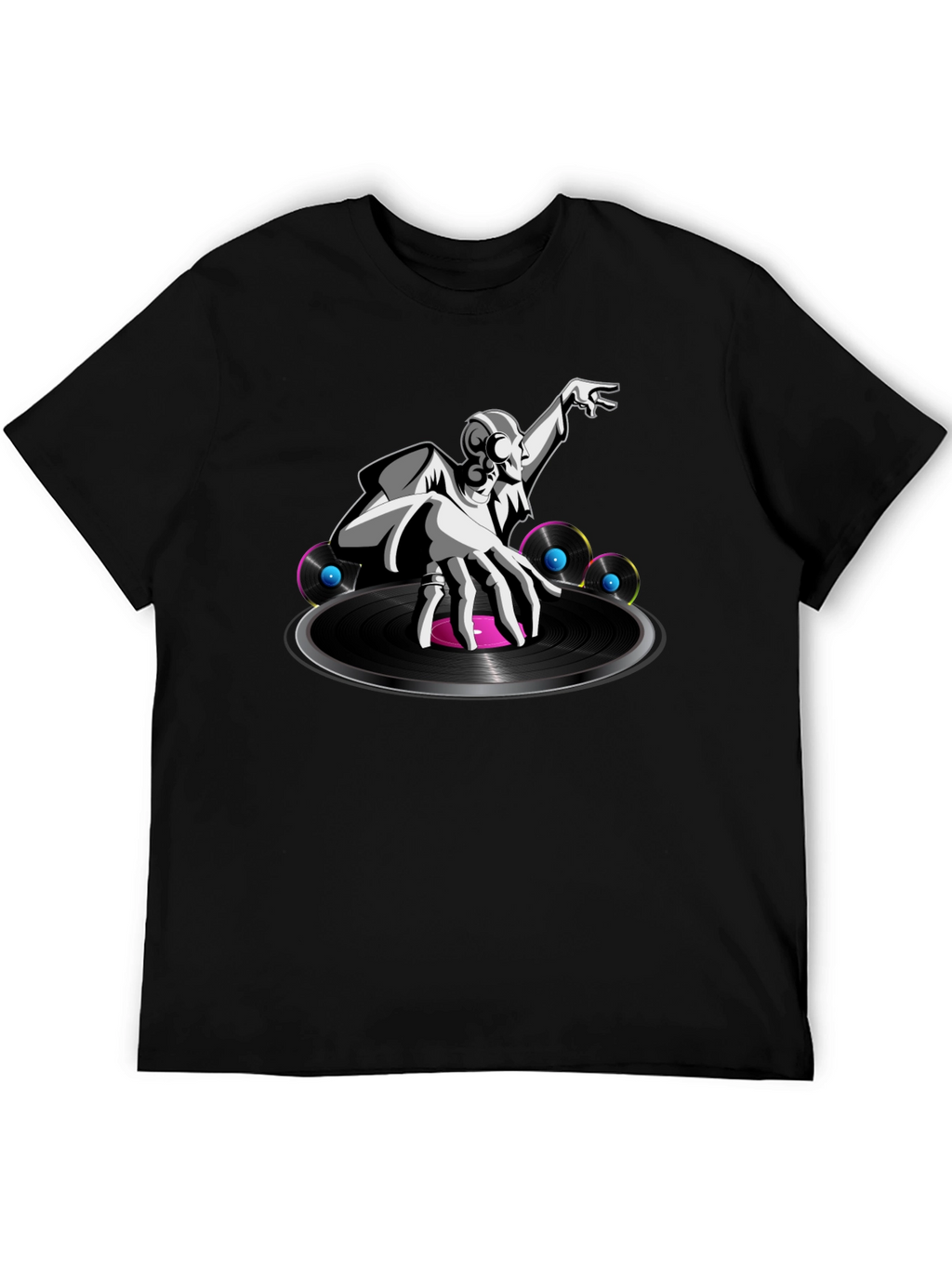 DJ Turntable Graphic Tee - Cool Black T-Shirt