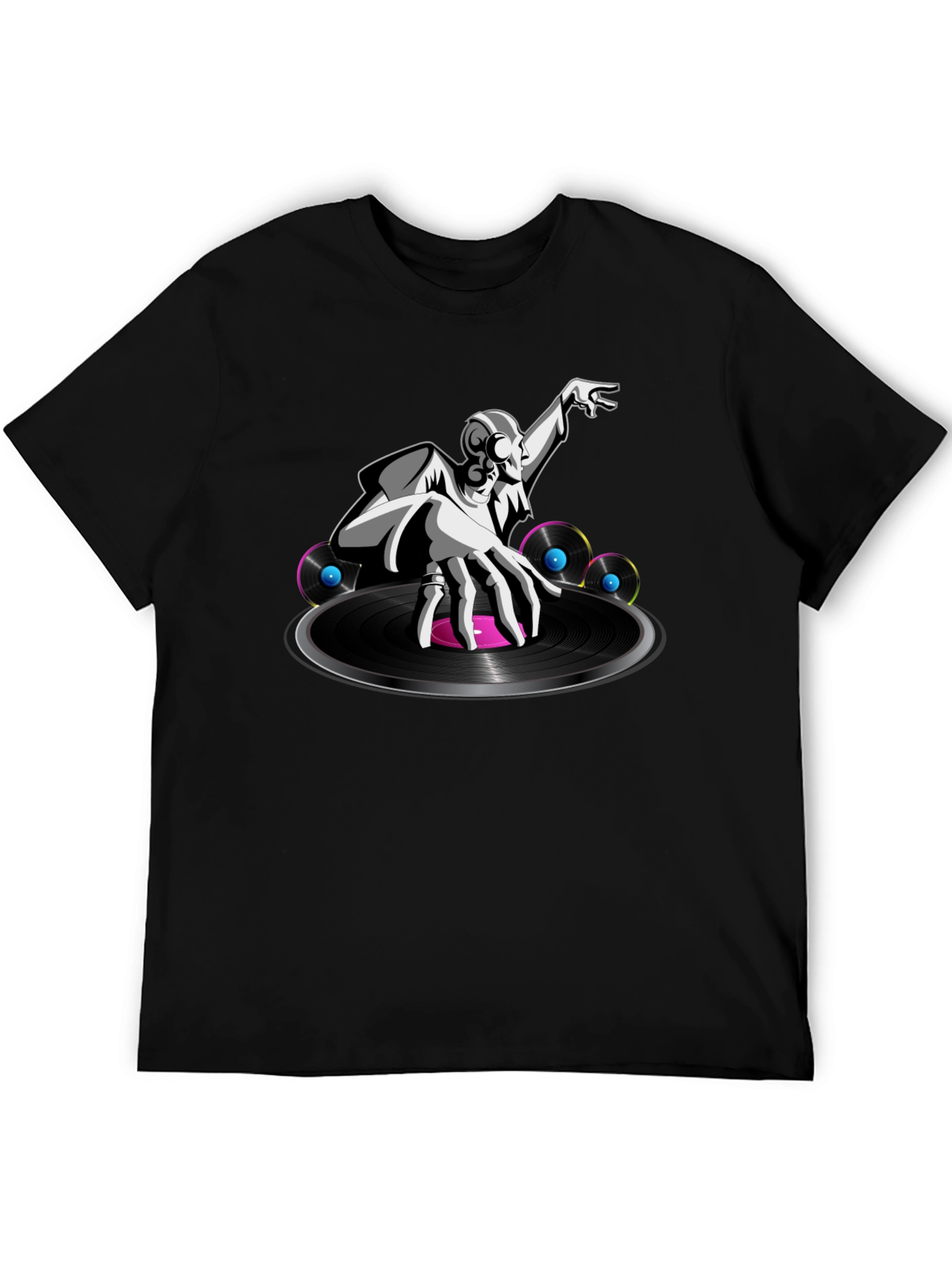 DJ Turntable Graphic Tee - Cool Black T-Shirt