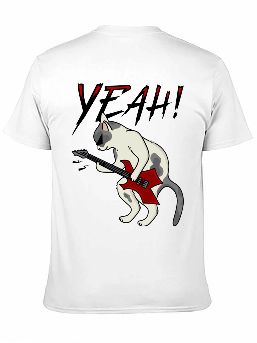 Rock Cat Graphic T-Shirt - Black Cotton Tee