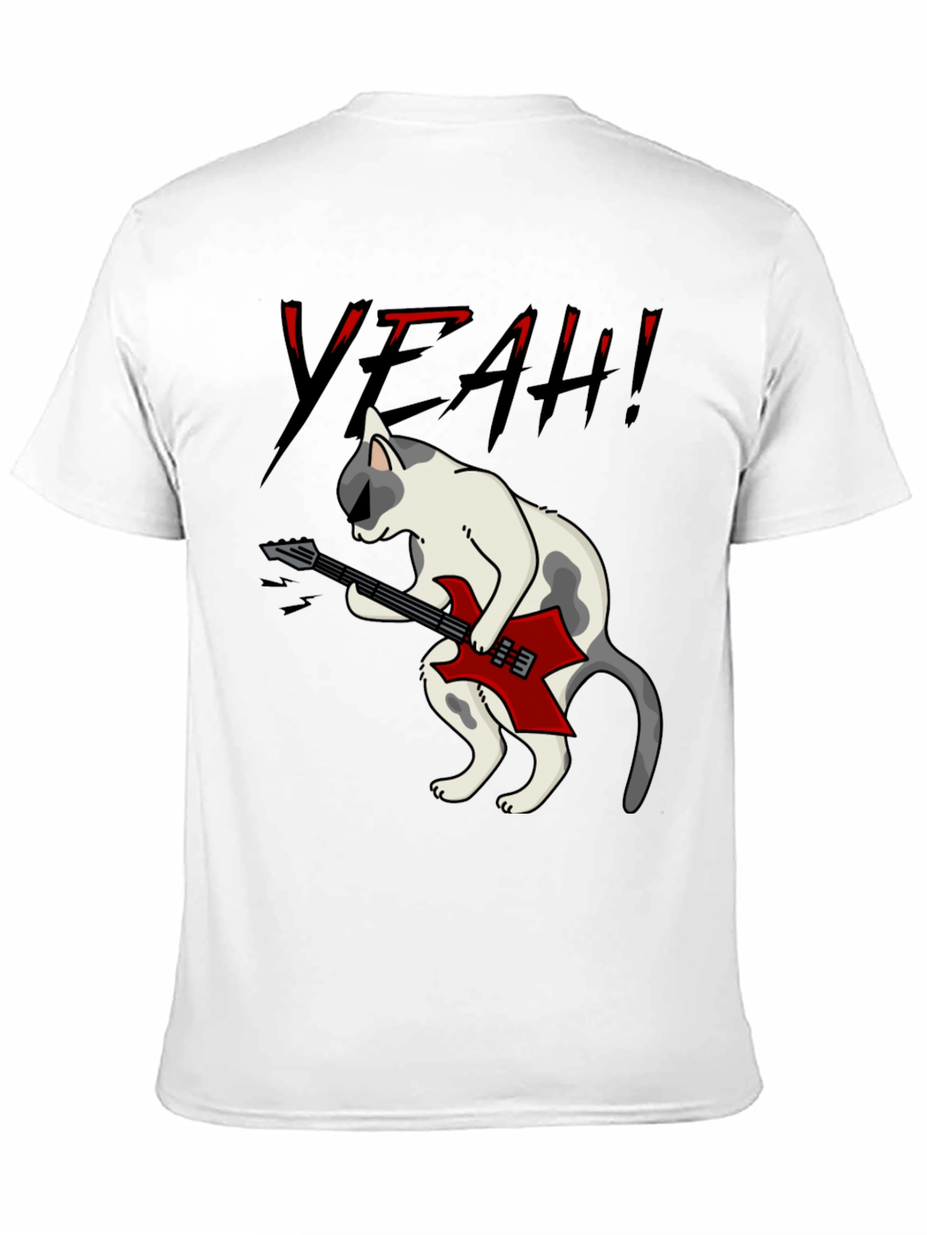 Rock Cat Graphic T-Shirt - Black Cotton Tee