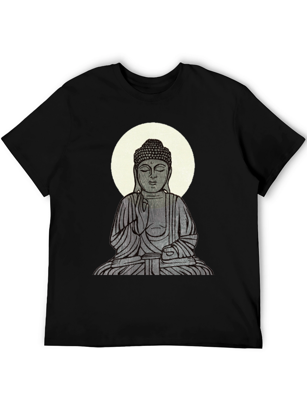 Buddha Graphic Print Black T-Shirt