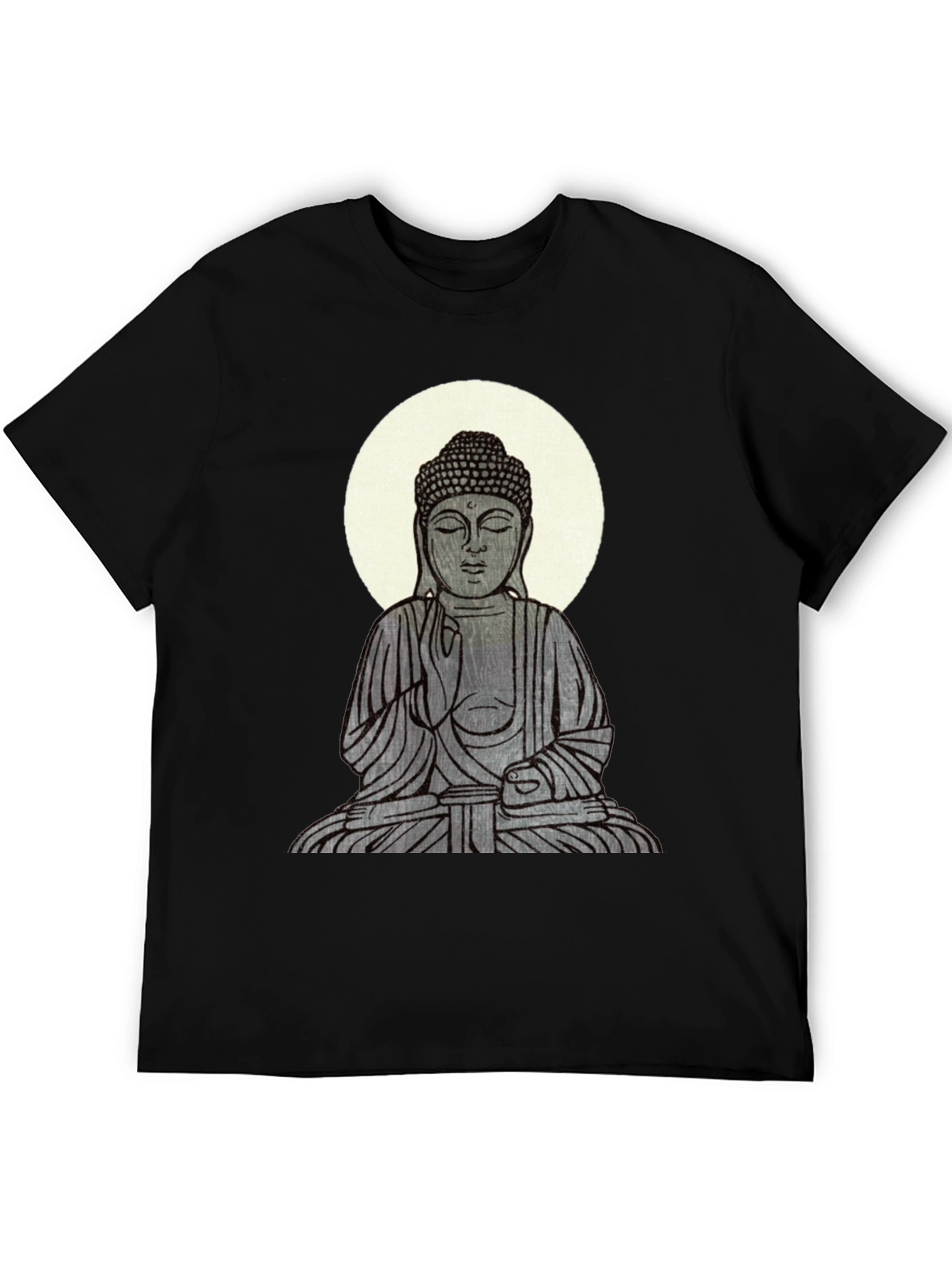 Buddha Graphic Print Black T-Shirt