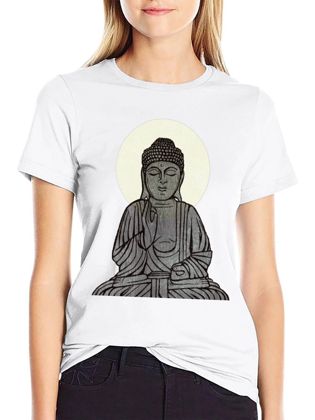 Buddha Graphic Print Black T-Shirt