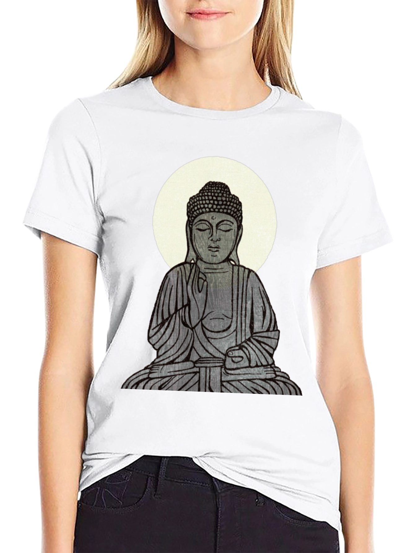 Buddha Graphic Print Black T-Shirt