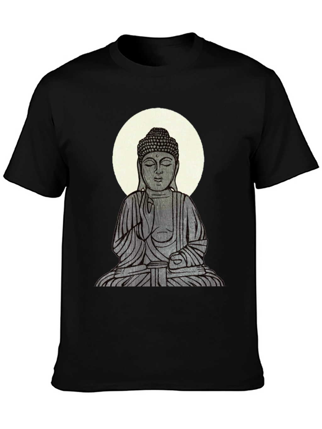 Buddha Graphic Print Black T-Shirt