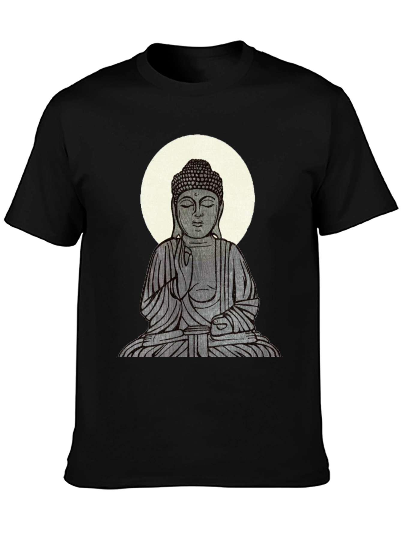 Buddha Graphic Print Black T-Shirt