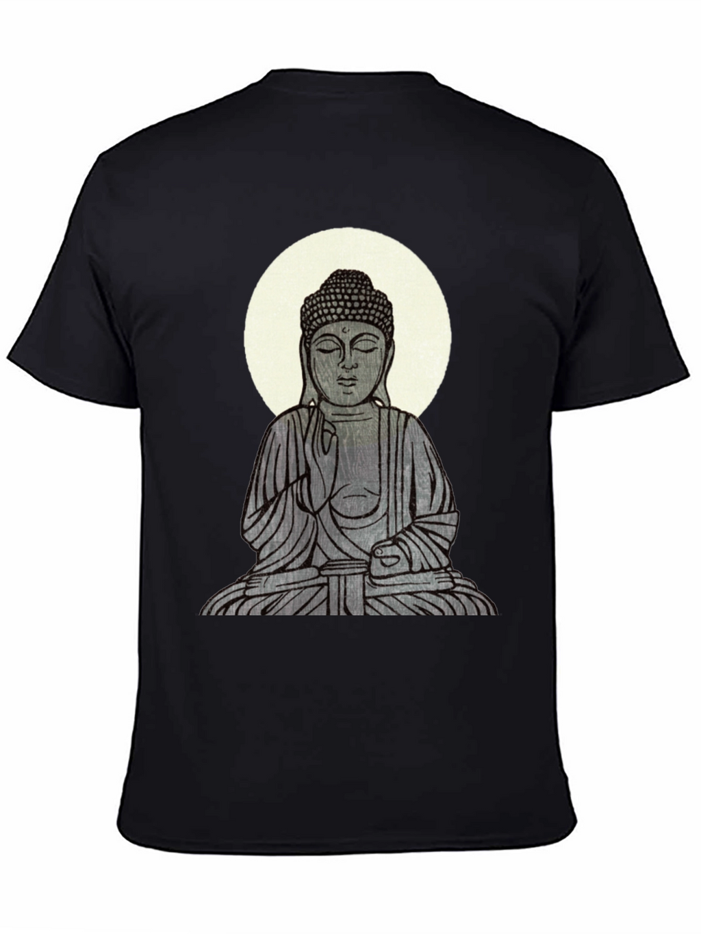 Buddha Graphic Print Black T-Shirt