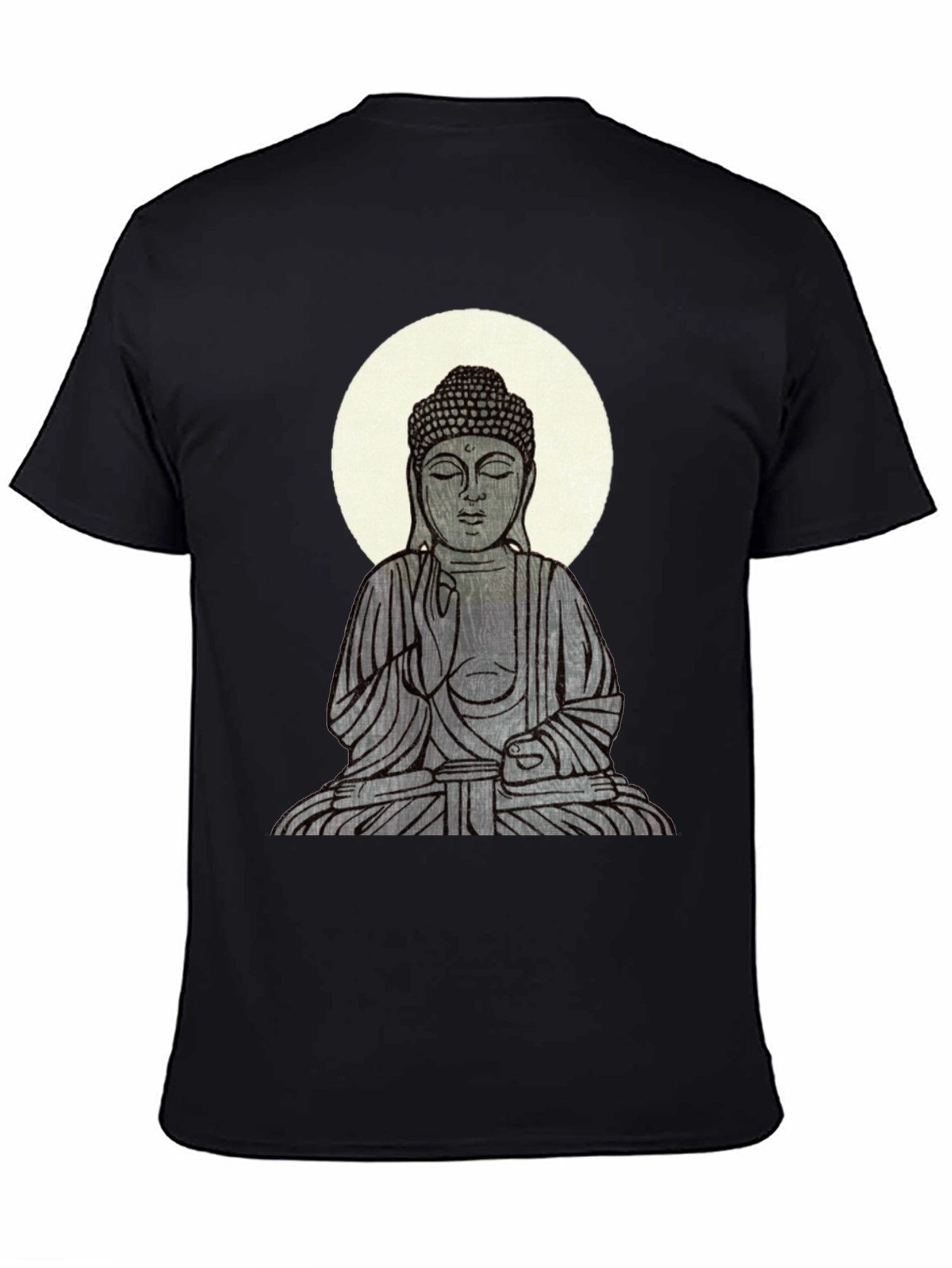 Buddha Graphic Print Black T-Shirt