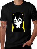 Anime Style Graphic Print Black T-Shirt