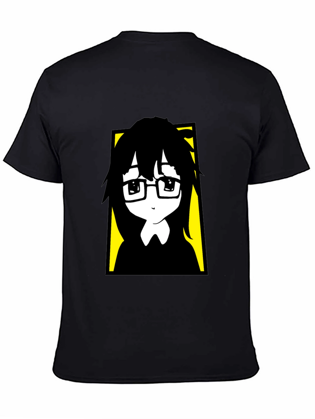Anime Style Graphic Print Black T-Shirt
