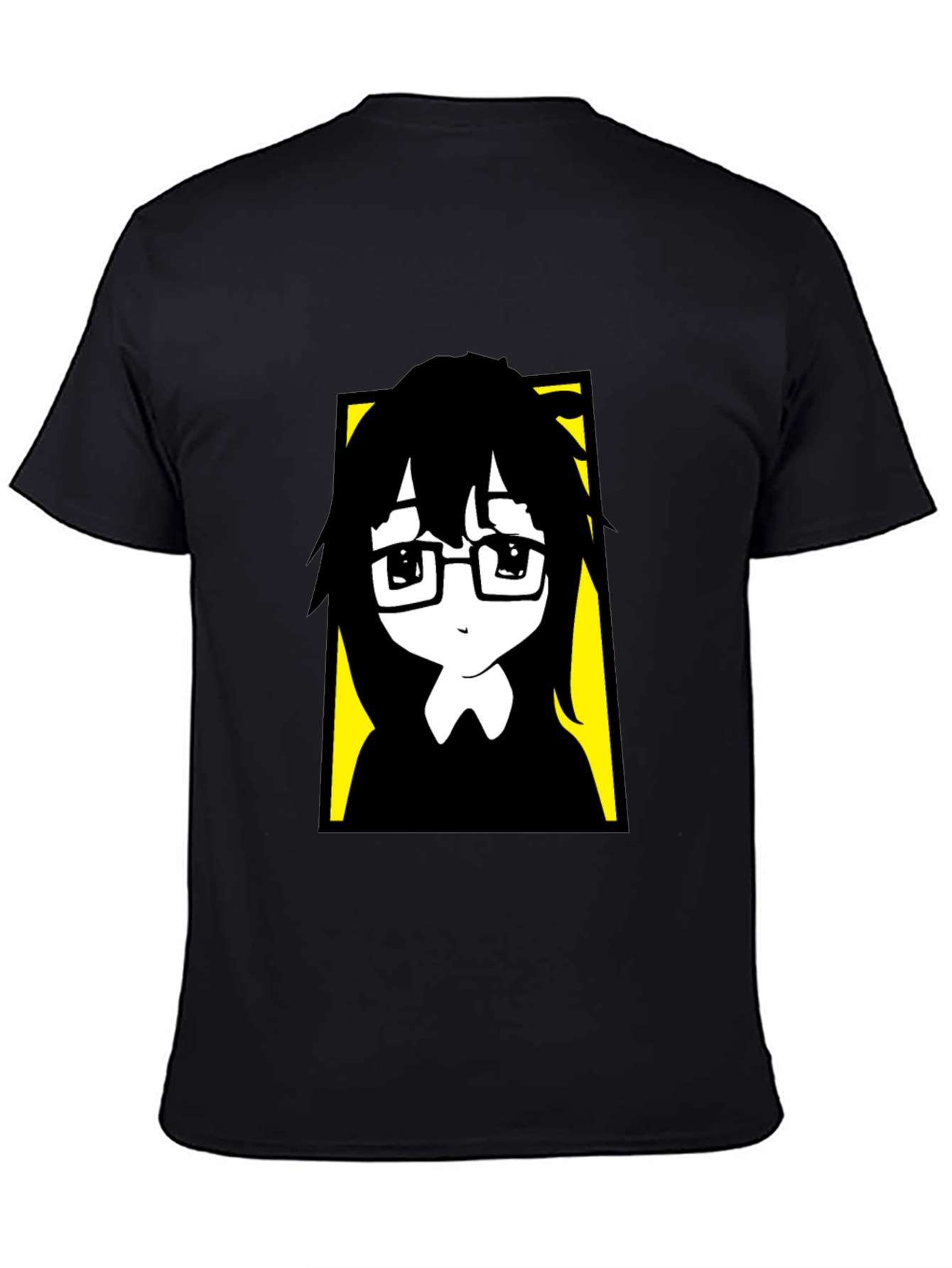 Anime Style Graphic Print Black T-Shirt