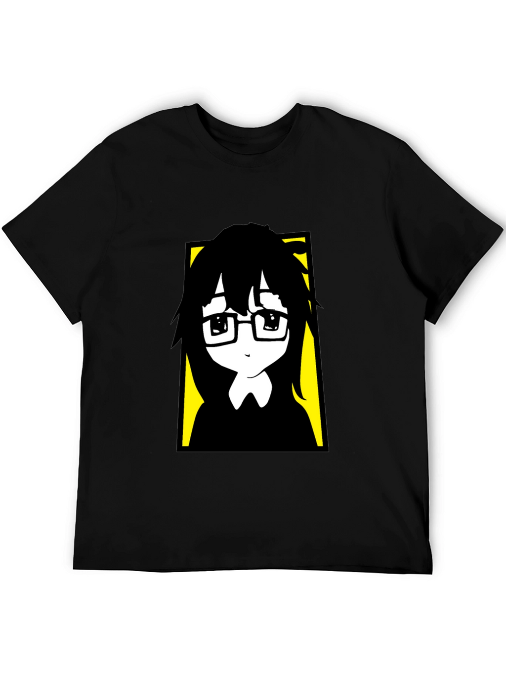 Anime Style Graphic Print Black T-Shirt