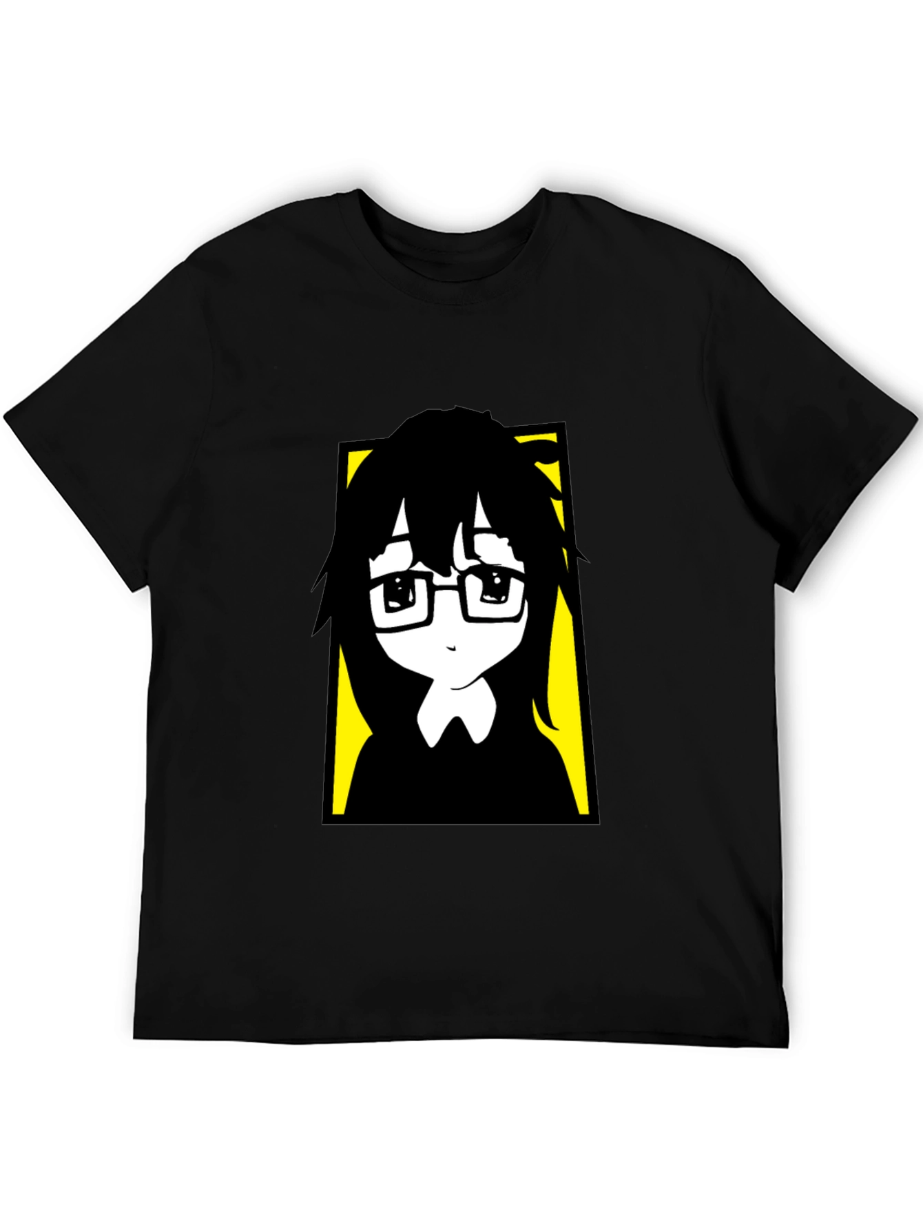 Anime Style Graphic Print Black T-Shirt