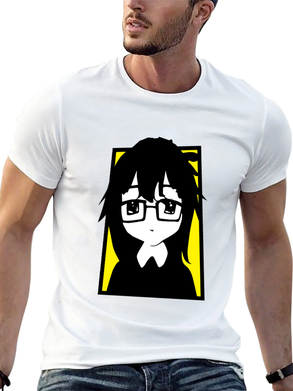 Anime Style Graphic Print Black T-Shirt