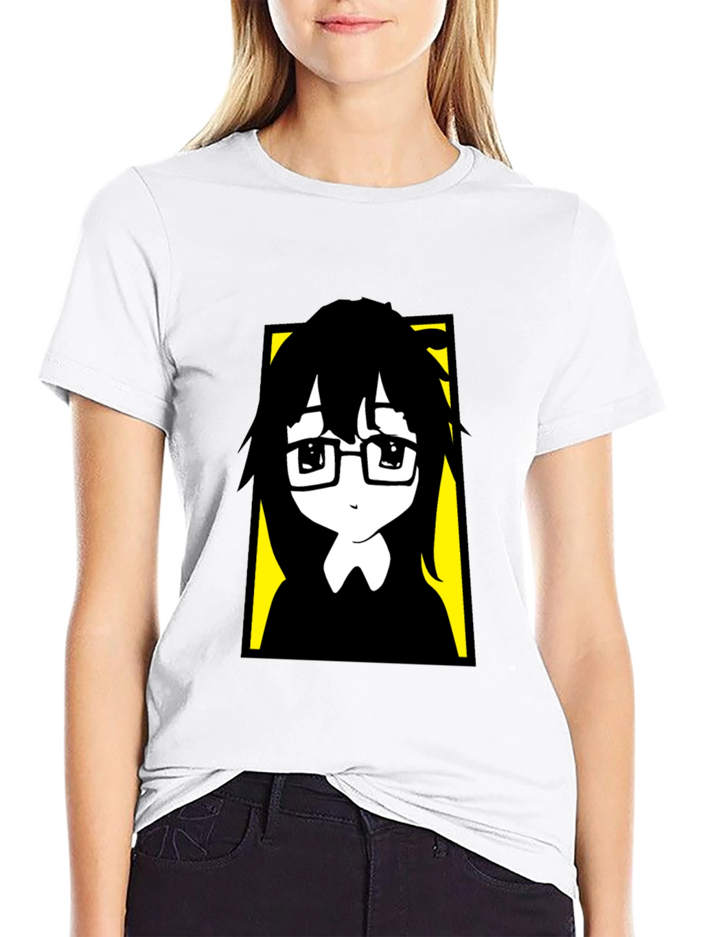 Anime Style Graphic Print Black T-Shirt