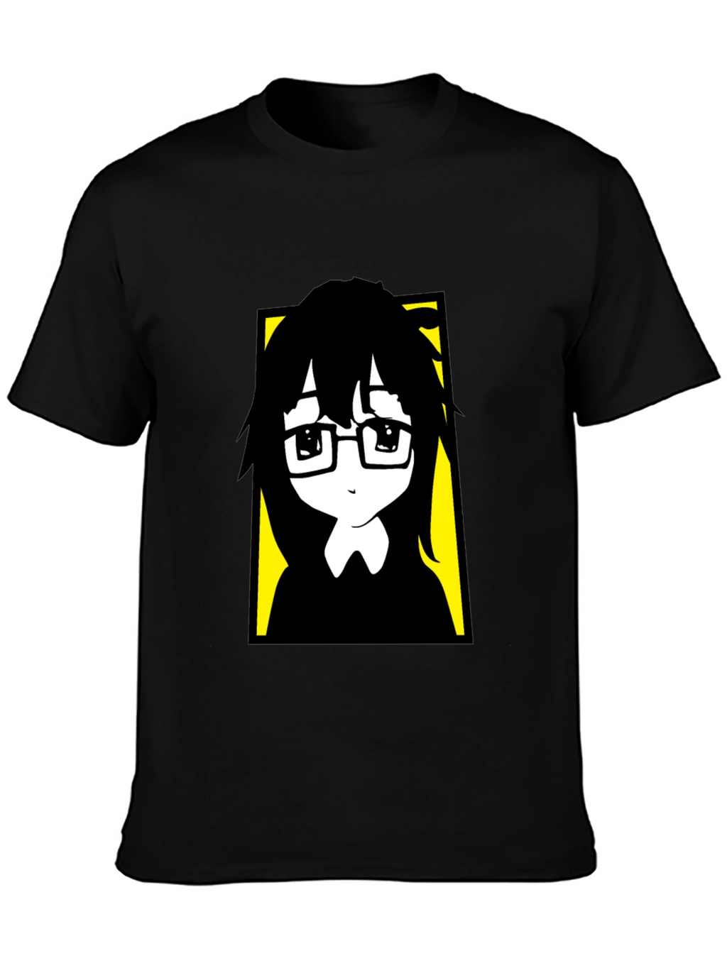 Anime Style Graphic Print Black T-Shirt