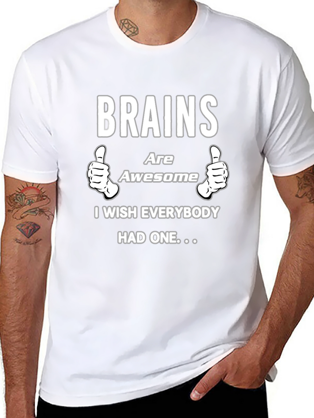 Brains Are Awesome Graphic T-Shirt - Black
