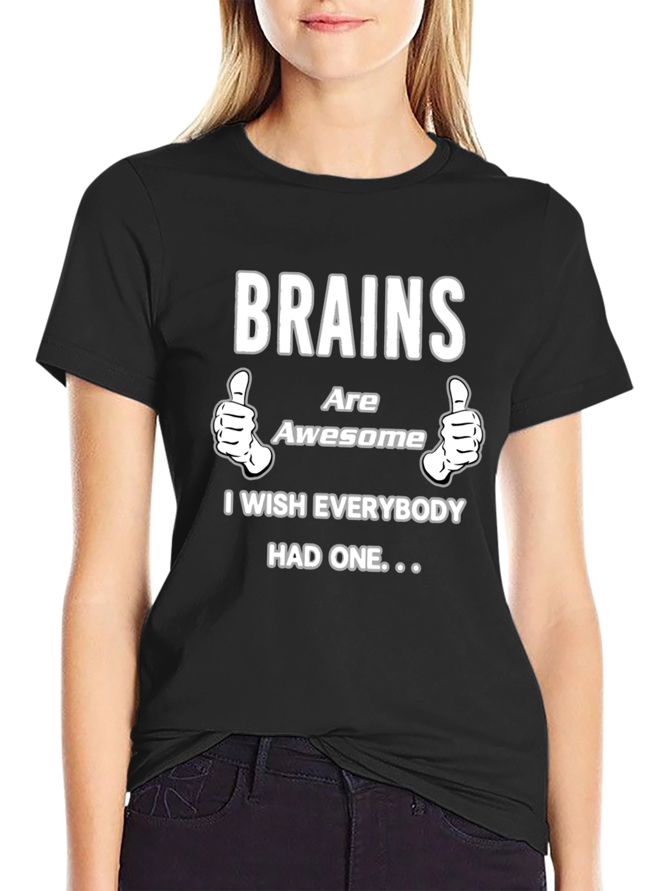 Brains Are Awesome Graphic T-Shirt - Black