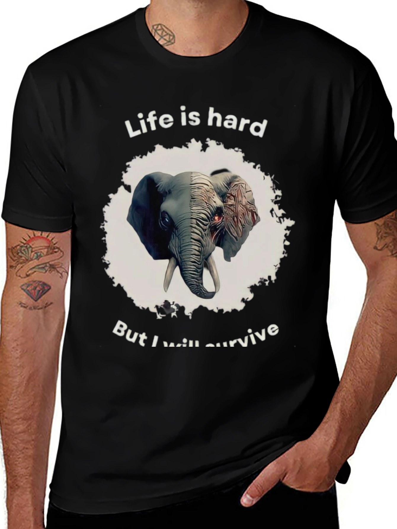 Life Is Hard Elephant T-Shirt