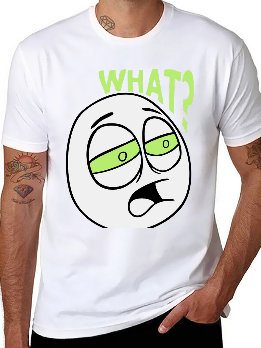 WTF Emoticon Black T-Shirt