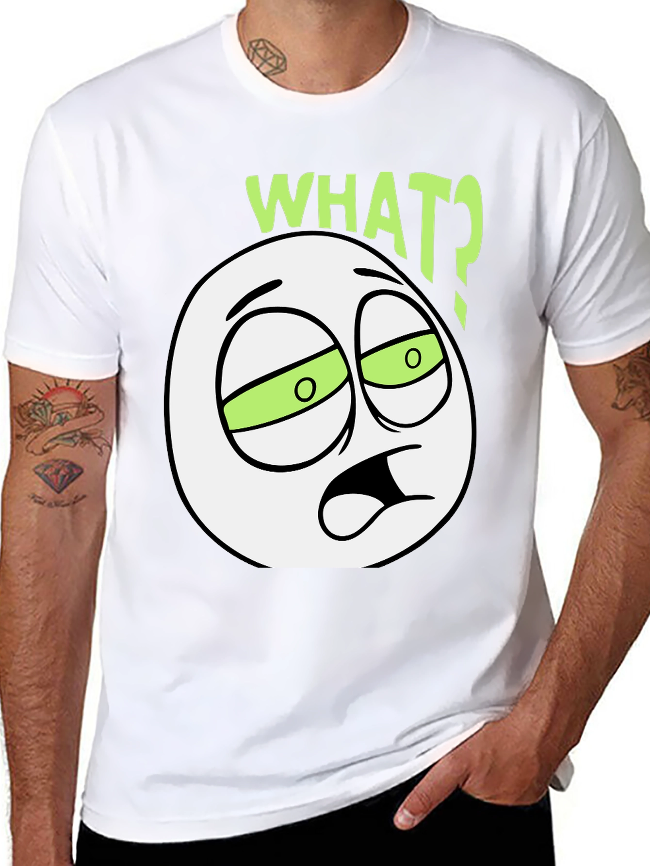 WTF Emoticon Black T-Shirt