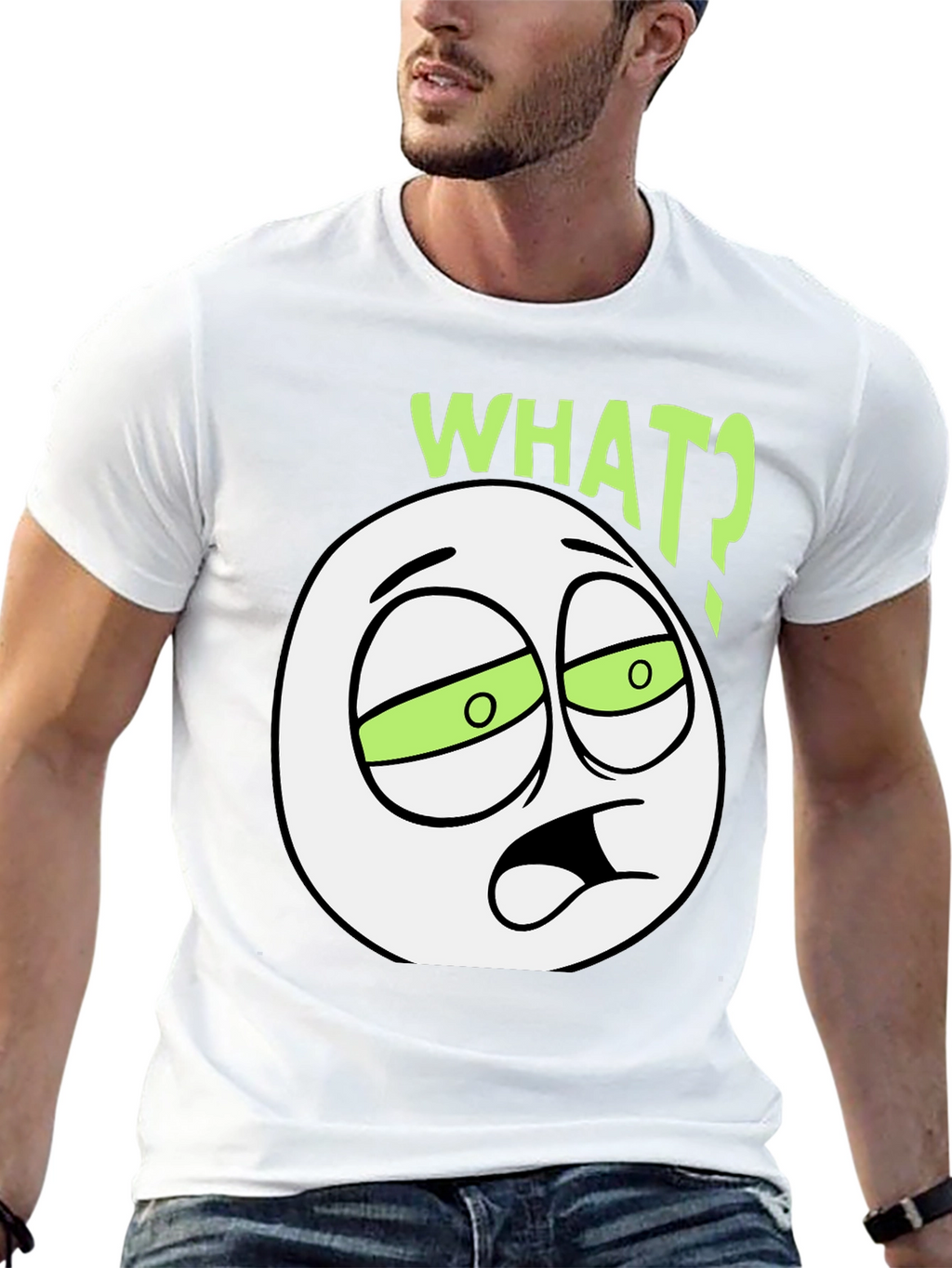 WTF Emoticon Black T-Shirt