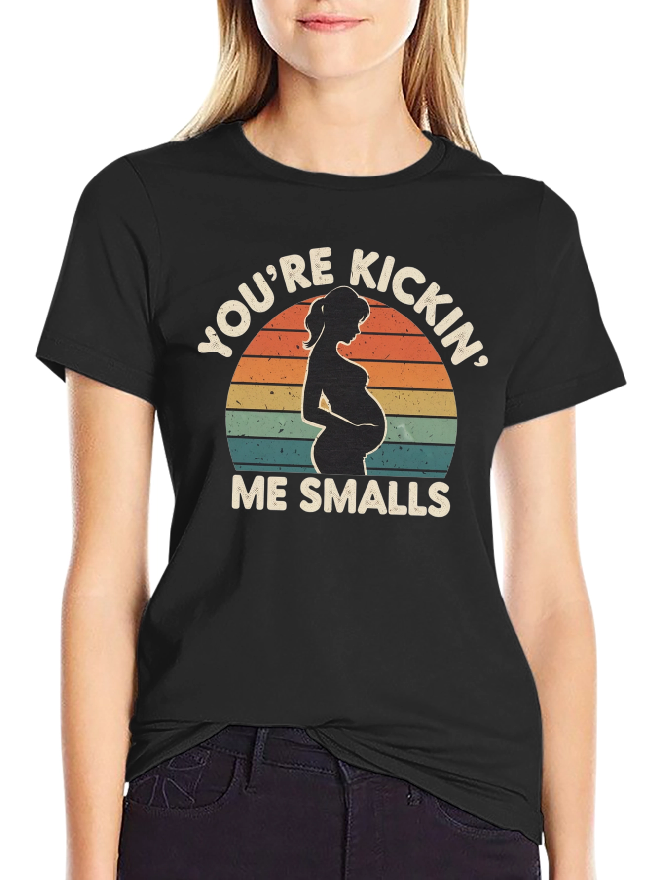 Pregnancy Announcement T-Shirt: Youre Kickin Me Smalls