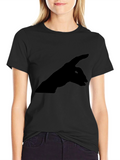 Mens Black T-Shirt with Hand Shadow Puppet Design