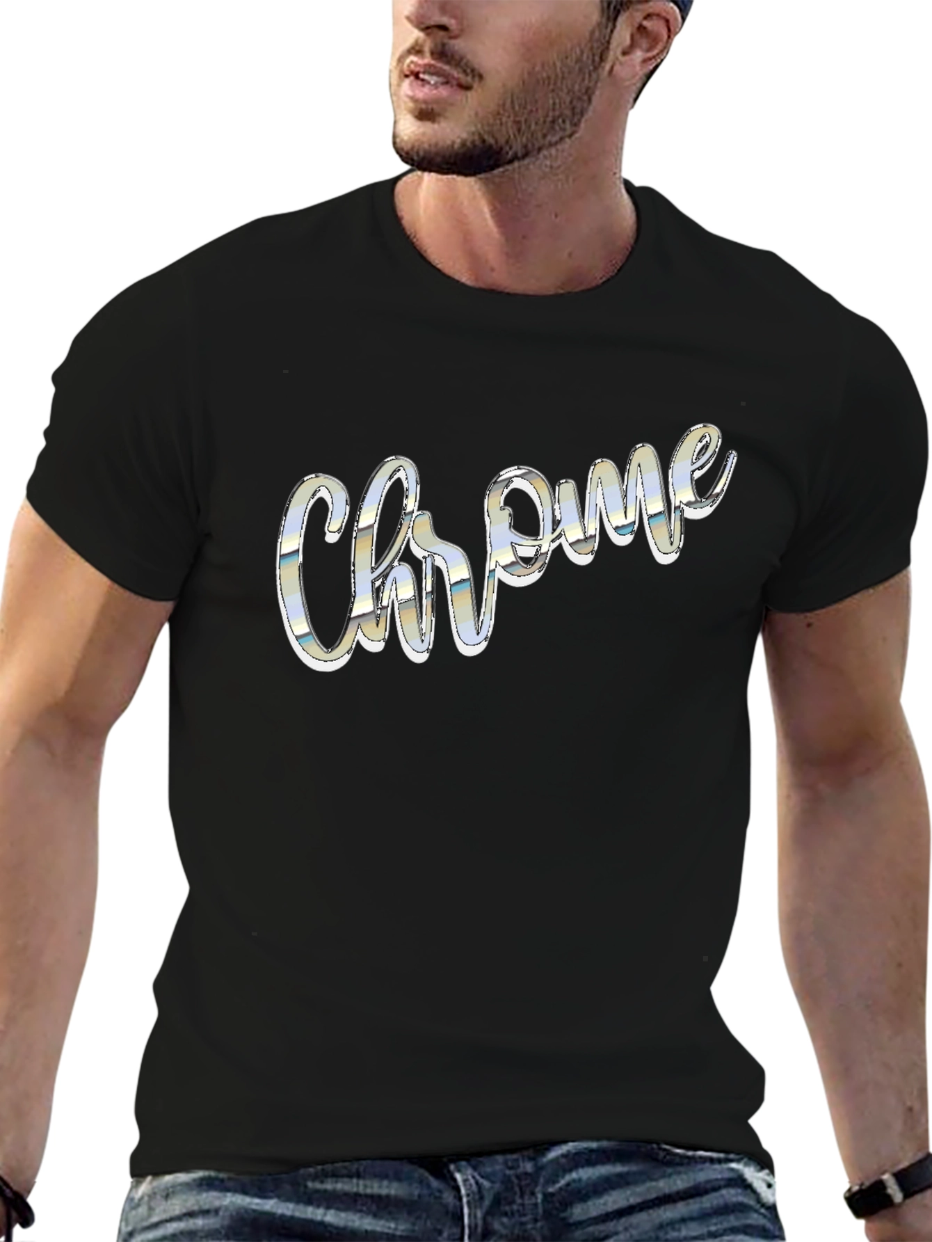 Chrome Logo Black T-Shirt | Stylish Mens Tee