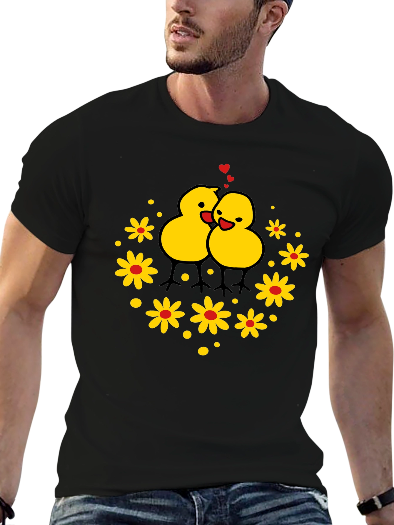 Cute Chicks Graphic T-Shirt - Black