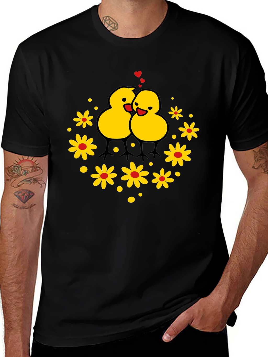 Cute Chicks Graphic T-Shirt - Black