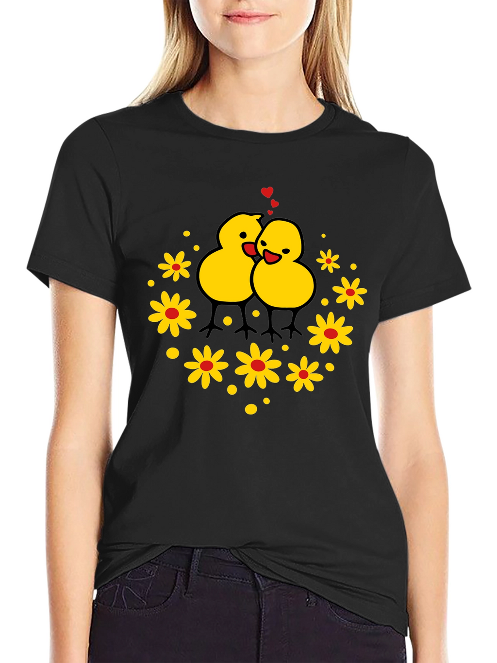 Cute Chicks Graphic T-Shirt - Black
