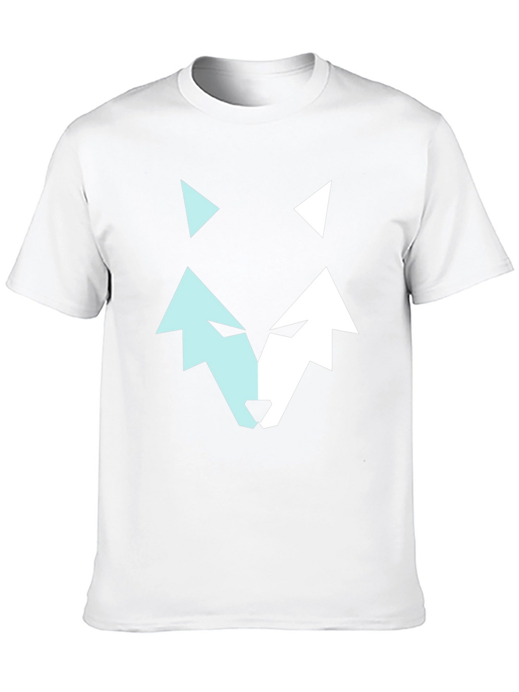 Geometric Wolf Graphic Tee - Modern Mens Black T-Shirt