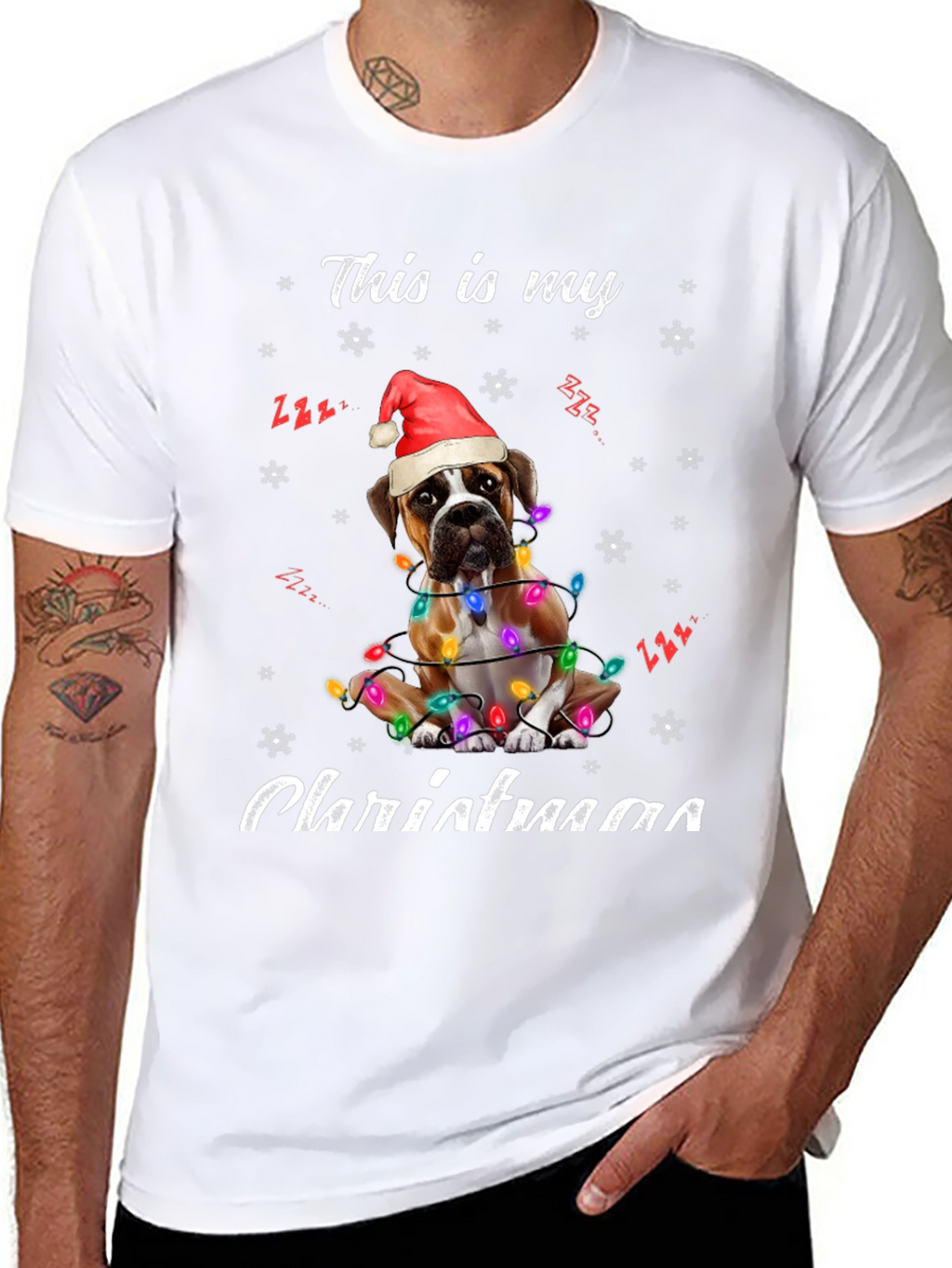 Boxer Dog Christmas T-Shirt