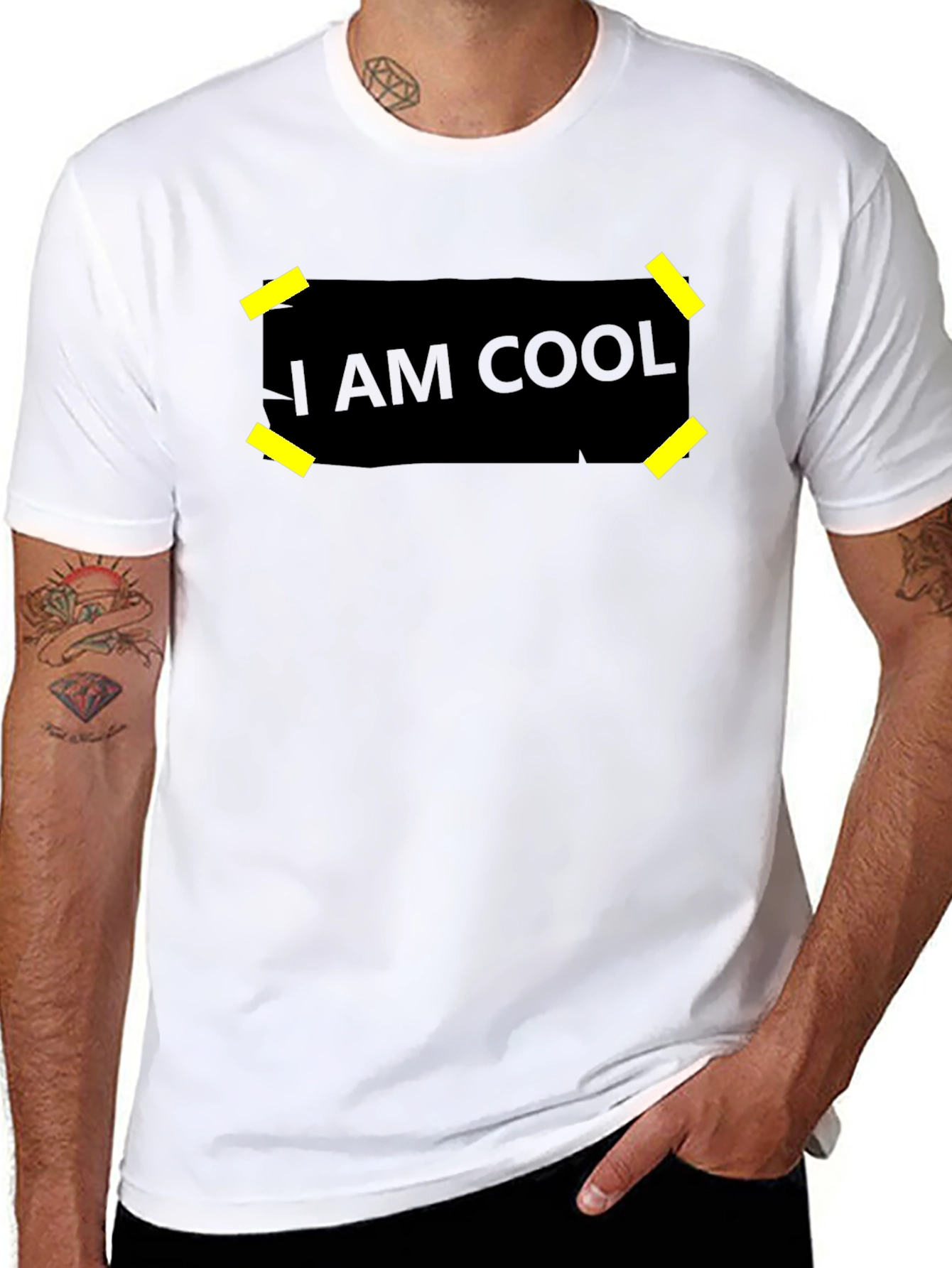 I Am Cool Graphic Black T-Shirt