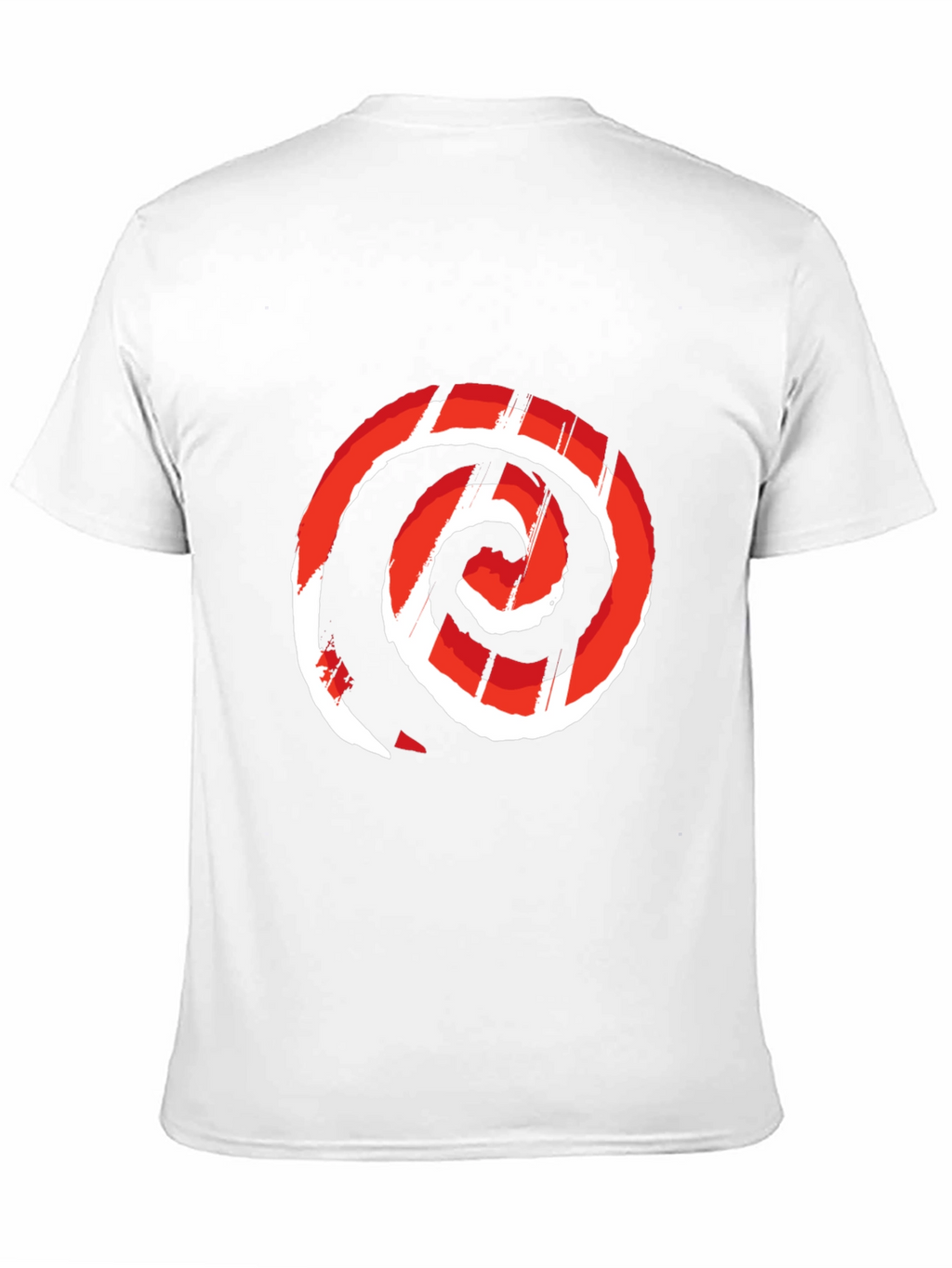 Red Swirl Graphic Print Black Tee
