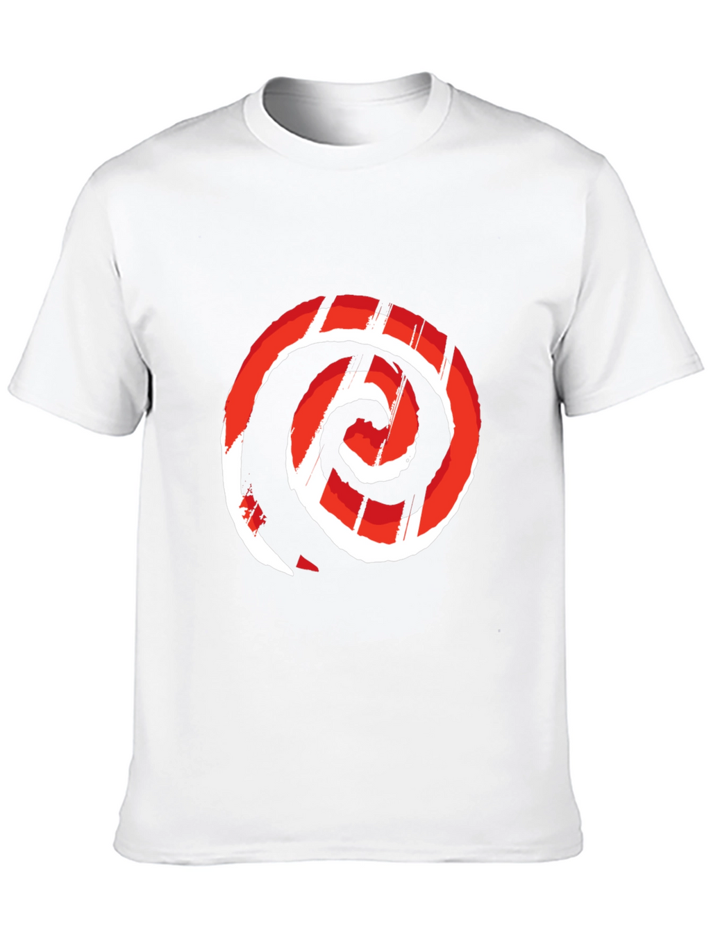 Red Swirl Graphic Print Black Tee