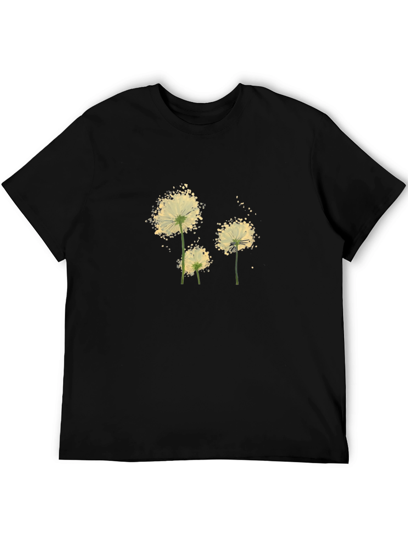 Dandelion Print Black Tee