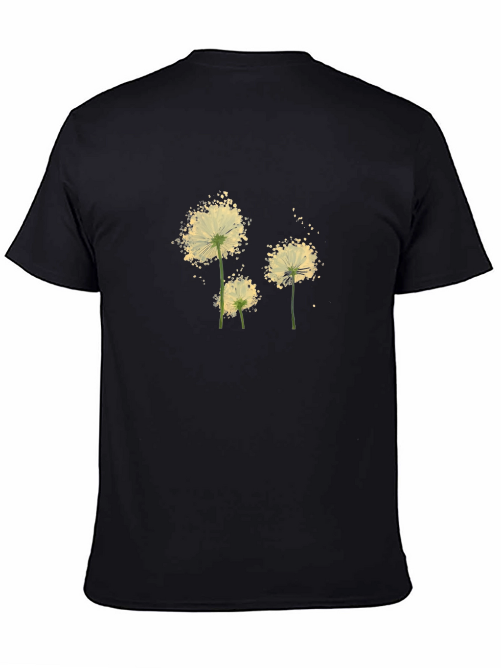 Dandelion Print Black Tee