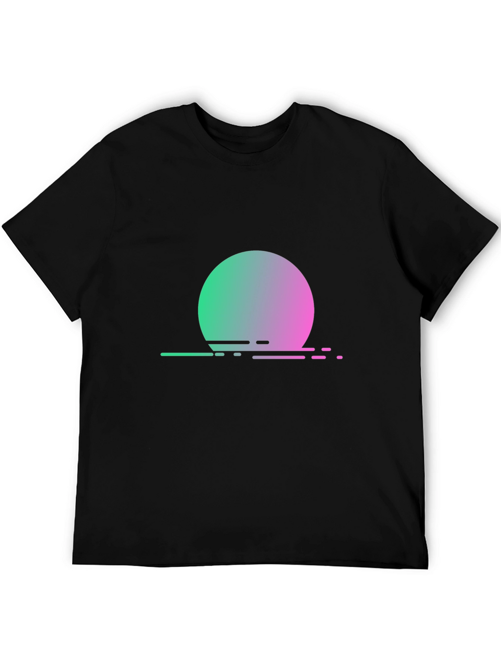 Retro Sunset T-Shirt - Gradient Circle Design