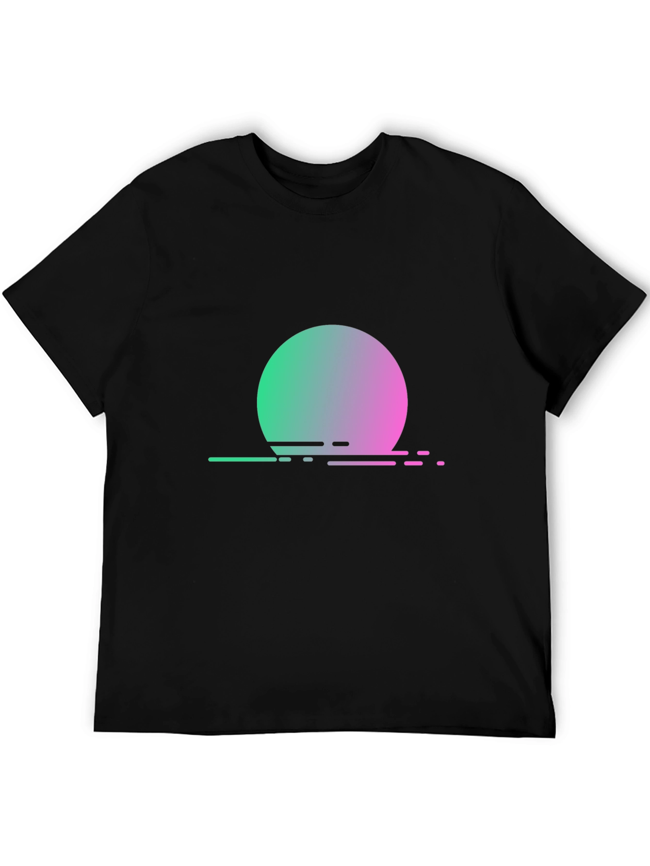 Retro Sunset T-Shirt - Gradient Circle Design