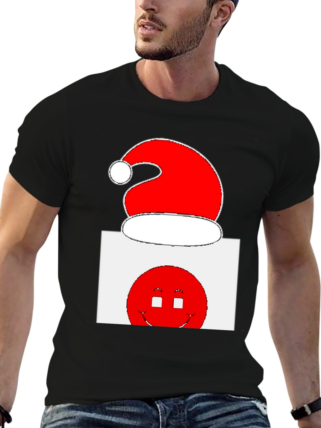Festive Holiday Smiley Face T-Shirt