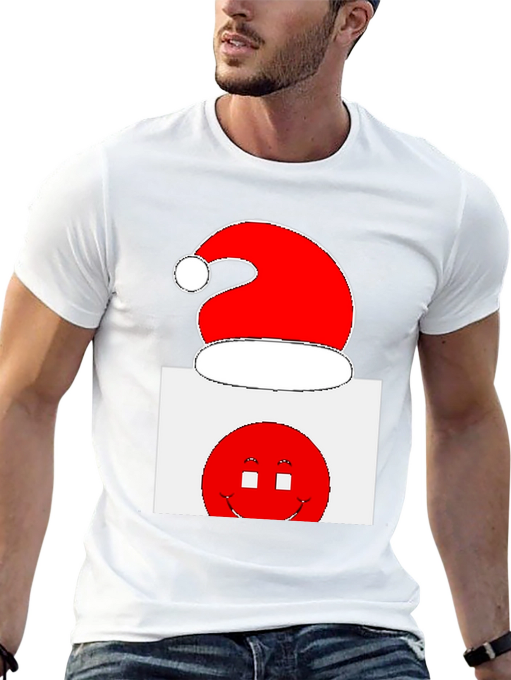 Festive Holiday Smiley Face T-Shirt