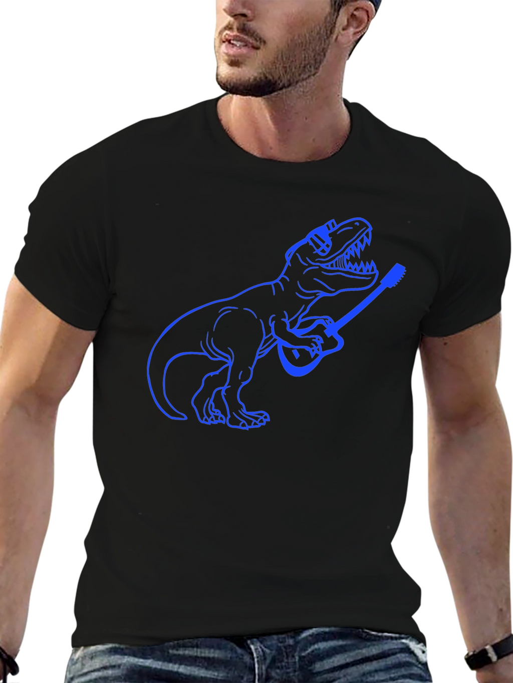 Dinosaur Guitar T-Shirt - Black