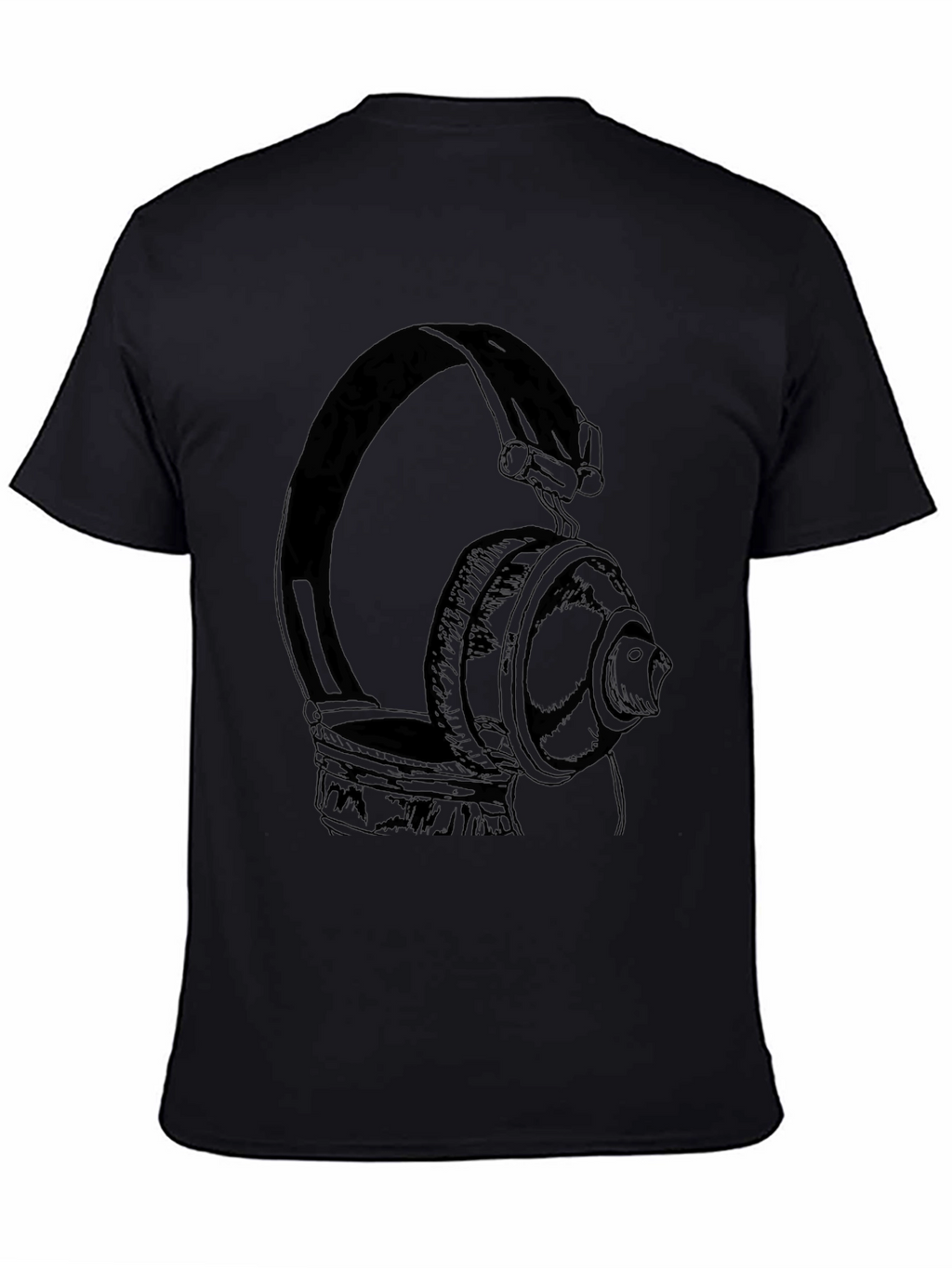 Headphones Graphic T-Shirt - Classic Black Tee