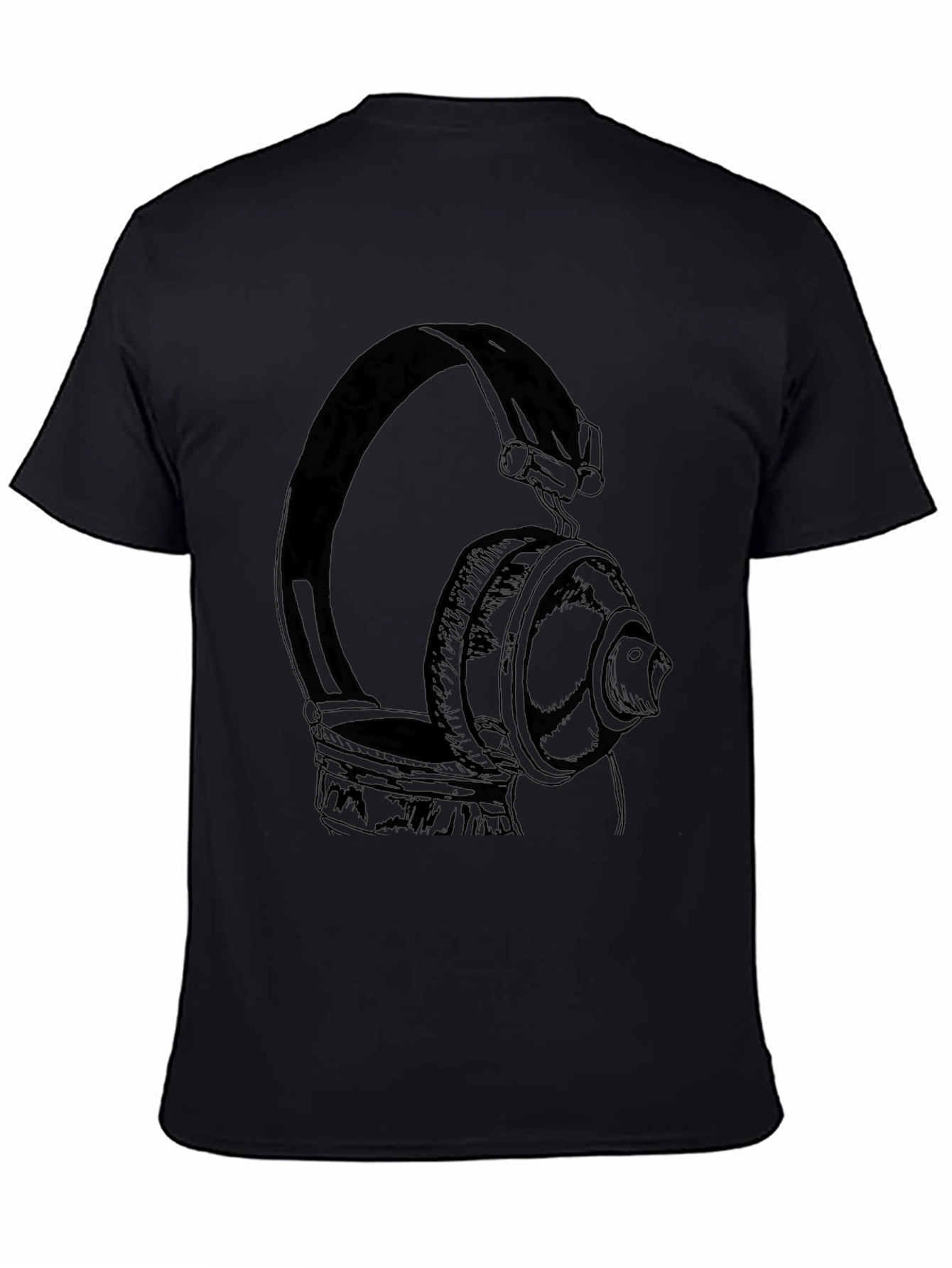 Headphones Graphic T-Shirt - Classic Black Tee
